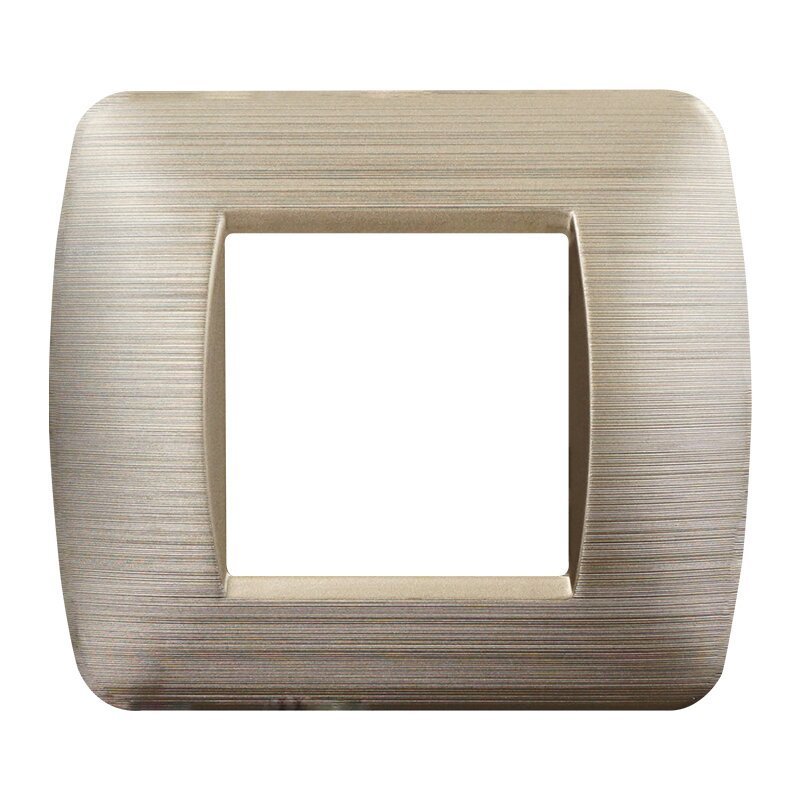 ETTROIT Placca Plastica Serie Space 2P Colore Oro Satinato Compatibile Con Bticino Living Light