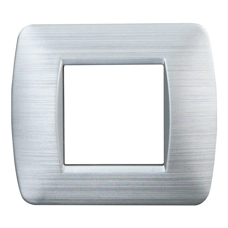 ETTROIT Placca Plastica Serie Space 2P Colore Silver Satinato Compatibile Con Bticino Living Light