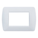 ETTROIT Placca Plastica Serie Space 3P Colore Bianco Satinato Compatibile Con Bticino Living Light