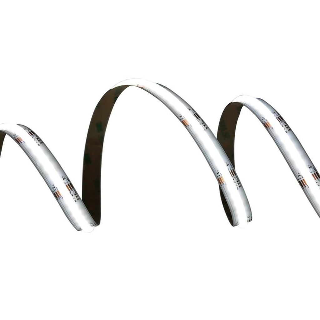 Bobina Striscia Striscia LED RGBCW COB910 24V, 18W/M, Dimmerabile PWM, Tagliabile ogni 3,85cm IP20, Luce RGB CCT 2700K-6500K, CRI>90, CE, Durata 30000 Ore MS32027