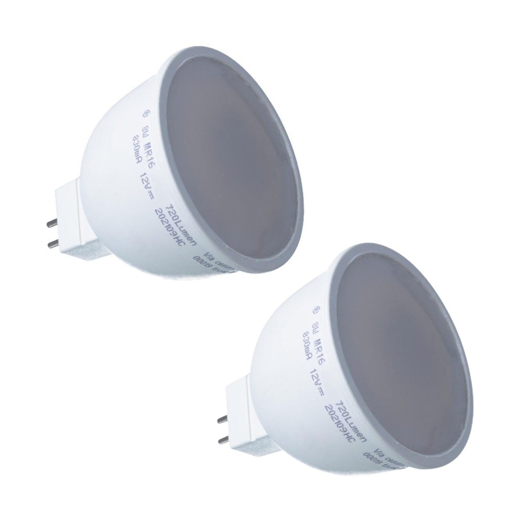 2 Pezzi Lampada Led MR16 8W 12V 780LM, Disponibili 3000K 4200K 6500K