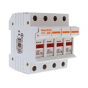 MeanWell Portafusibile Modulare AC 4P 4M D10X38mm 32A AC 500V IP20 IEC60269 FS32
