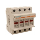 Portafusibile Modulare AC 4P 4M D10X38mm 32A AC 500V IP20 IEC60269 FS32