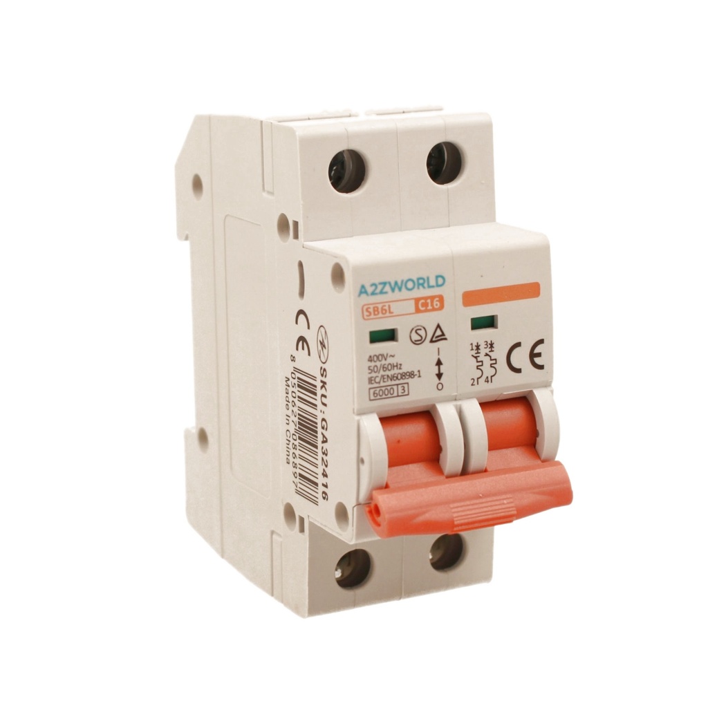 MCB Interruttore Magnetotermico Automatico Curva C 2P 2M 6000A C16A AC 400V IP20 SB6L