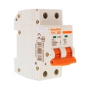 MeanWell MCB Interruttore Magnetotermico Automatico Curva C 2P 2M 10000A C25A AC 400V IP20 IEC60898-1 PB8H