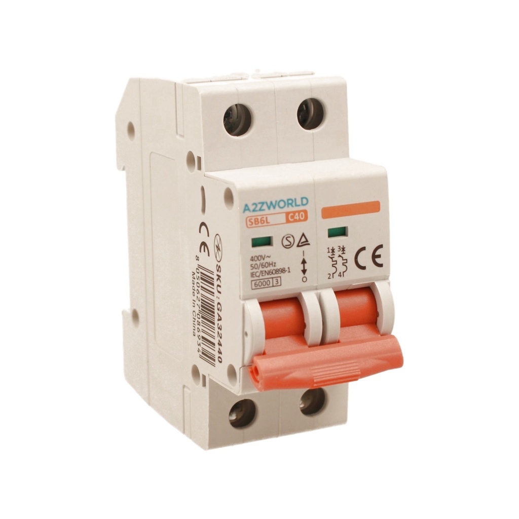 MCB Interruttore Magnetotermico Automatico Curva C 2P 2M 6000A C40A AC 400V IP20 SB6L