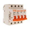 MeanWell MCB Interruttore Magnetotermico Automatico Curva C 4P 4M 10000A C63A AC 400V IP20 IEC60898-1 PB8H