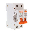 MeanWell RCBO Doppia Leva, Interruttore Magnetotermico Differenziale Tipo AC Curva C 1P+N 2M 6000A 30mA C10A AC 230V IP20 IEC61009-1 PL8HM