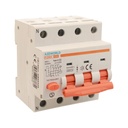A2ZWORLD RCBO Interruttore Magnetotermico Differenziale Tipo A Curva C 3P+N 4M 6000A 30mA C25A AC 400V IP20 IEC61009-1 PL8M4