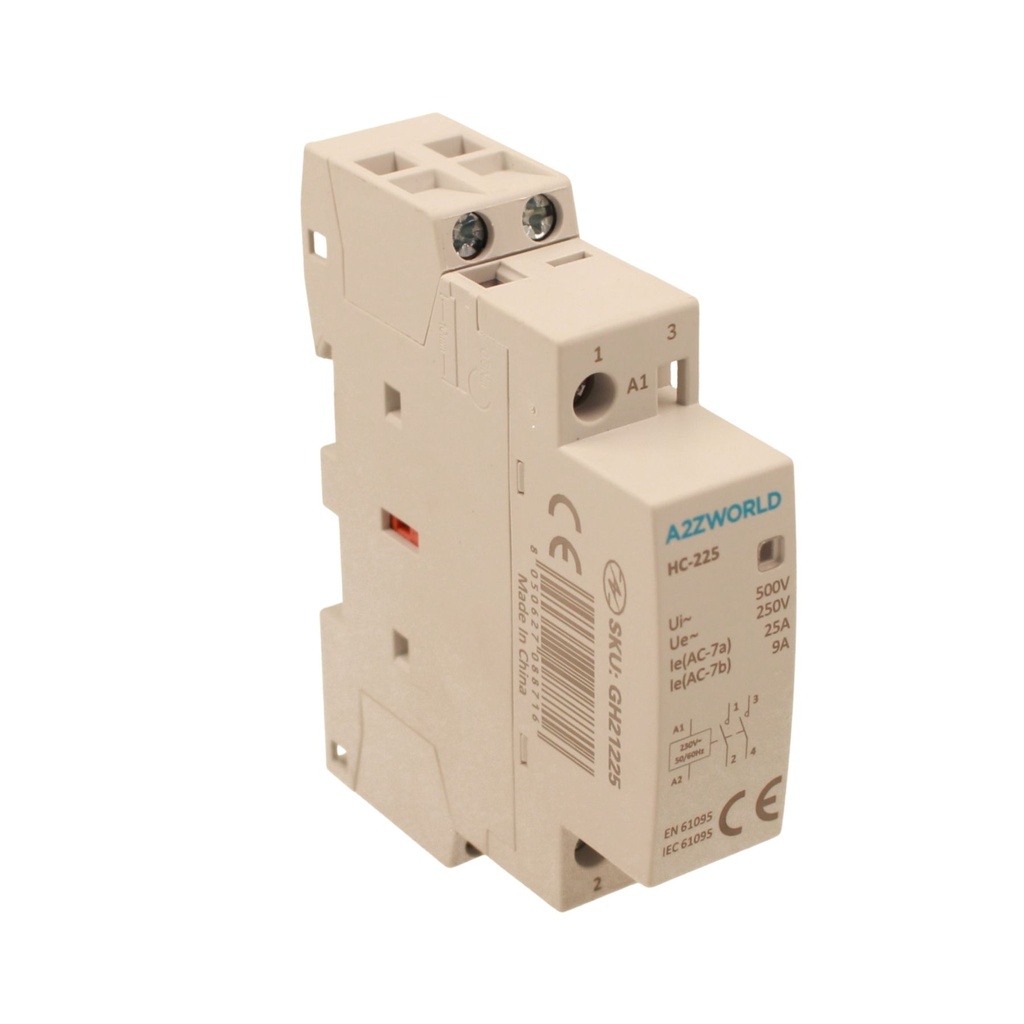 Teleruttore Contattore Modulare AC 2P 1M 2NO 25A AC 230V IP20 IEC61095 / IEC60947-4-1 HC-225