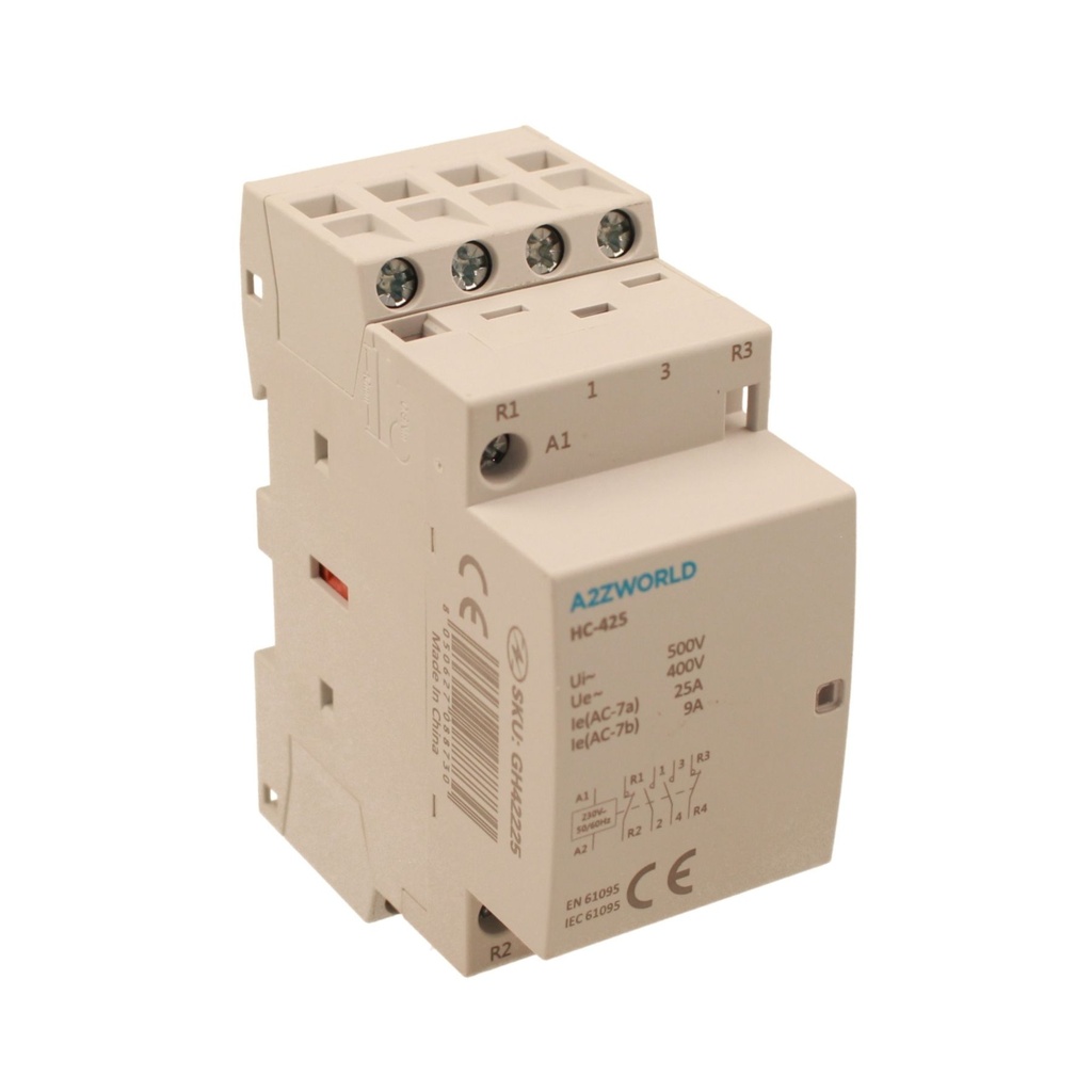 Teleruttore Contattore Modulare AC 4P 2M 2NO+2NC 25A AC 230V IP20 IEC61095 / IEC60947-4-1 HC-425
