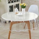 Tovaglia PVC trasparente impermeabile rotonda, diametro 140 cm, lavabile e resistente