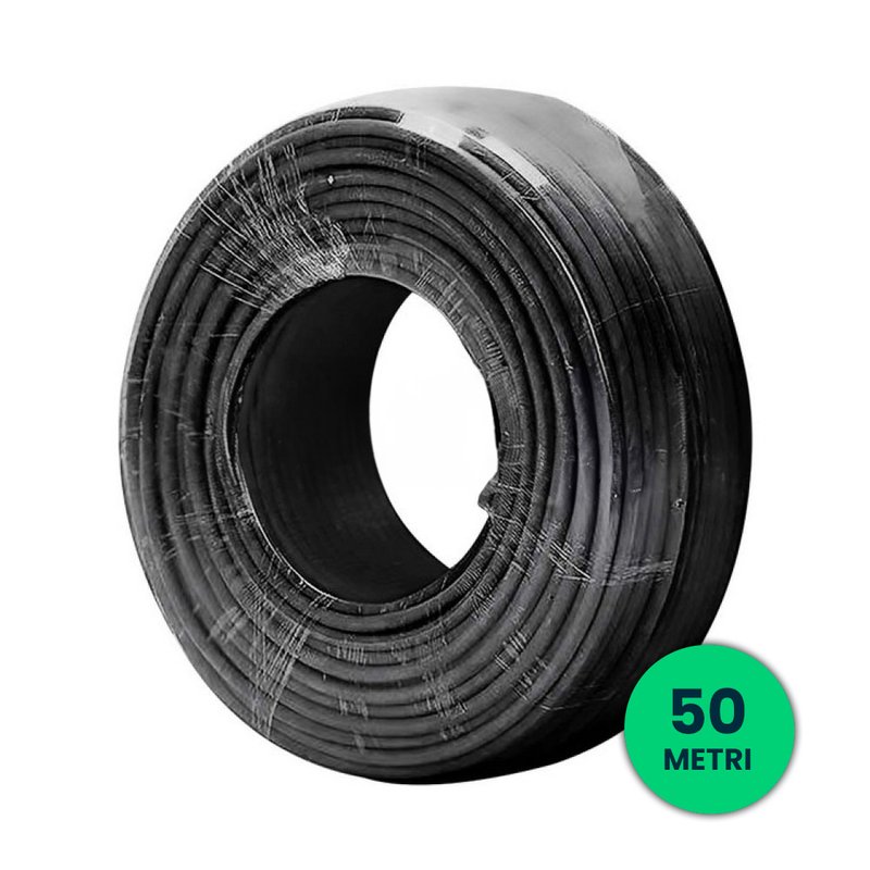 Cavo Solare Fotovoltaico 4 mmq Unipolare Colore Nero per Collegamento Professionale Pannelli Solari Fotovoltaici (Bobina 50 Metri) SKU-11822