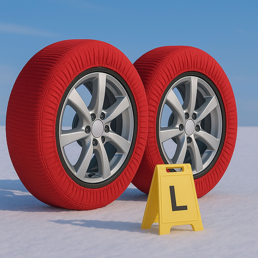 [CN1688-L] Calze Da Neve per Auto Omologate EN 16662-1 2020 Misura L