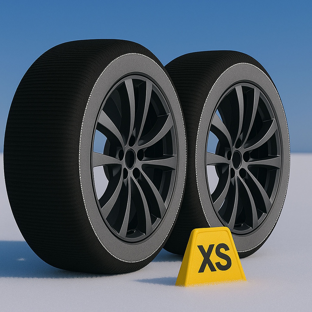 [CN702044] Calze Da Neve per Auto Omologate EN 16662-1 2020 Modello Nero Standard Misura XS