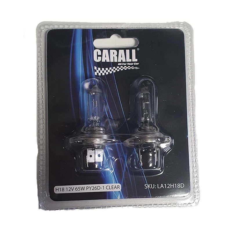2 PZ Lampada Alogena Auto, Lampadina H18 12V 65W PY26d-1 Marca CARALL Ford Ecosport e Ford Kuga