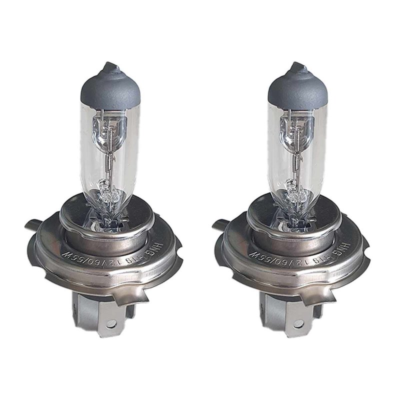 2 PZ Lampada Alogena Auto H19 12V 60/55W PU43t-3 Trasparente Ricambio Fari