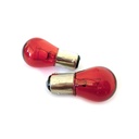 Blister 2 Lampade Alogene P21/5W BAZ15D 12V 21/5W Rosso Luci Freno