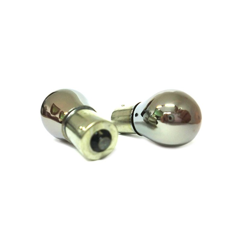Blister 2 Lampade Invisibile Cromato S25 PY21W BAU15S 12V 21W Per Frecce Auto Arancione