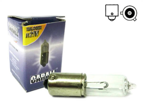 Lampada alogena H21W 12V 21W BAY9s a piedini sfalsati per frecce e retronebbia