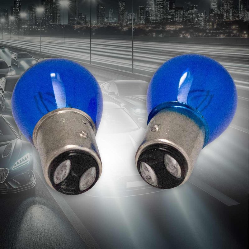 Coppia lampade alogene P21/5W 12V BAY15D bianco 4200K no errore stop posizione