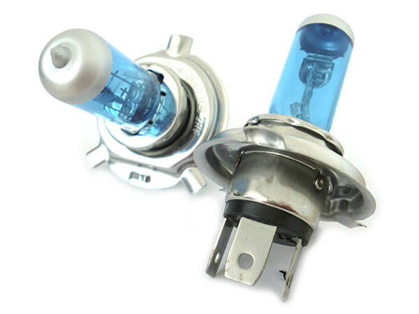 Coppia lampade alogene H4 12V 60/55W P43t effetto Xenon per fari anteriori