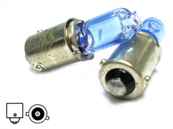 Coppia lampade alogene H6W 12V 6W BAX9s effetto Xenon bianco per luci posizione