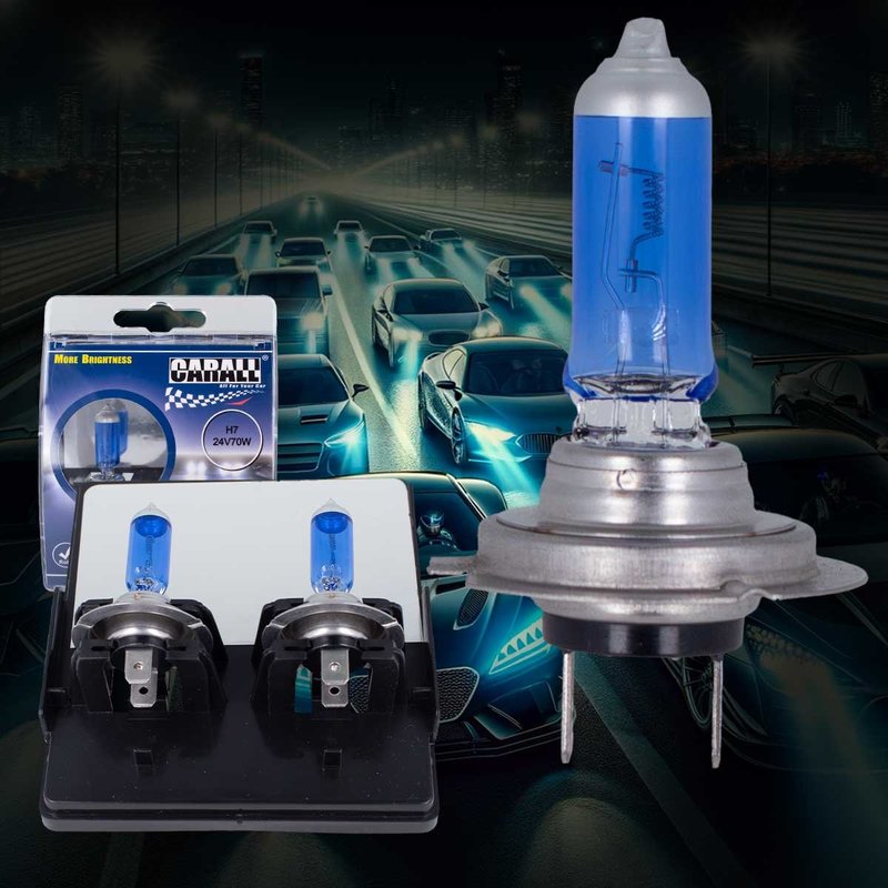 Coppia lampade alogene H7 24V 70W PX26d effetto Xenon bianco per camion