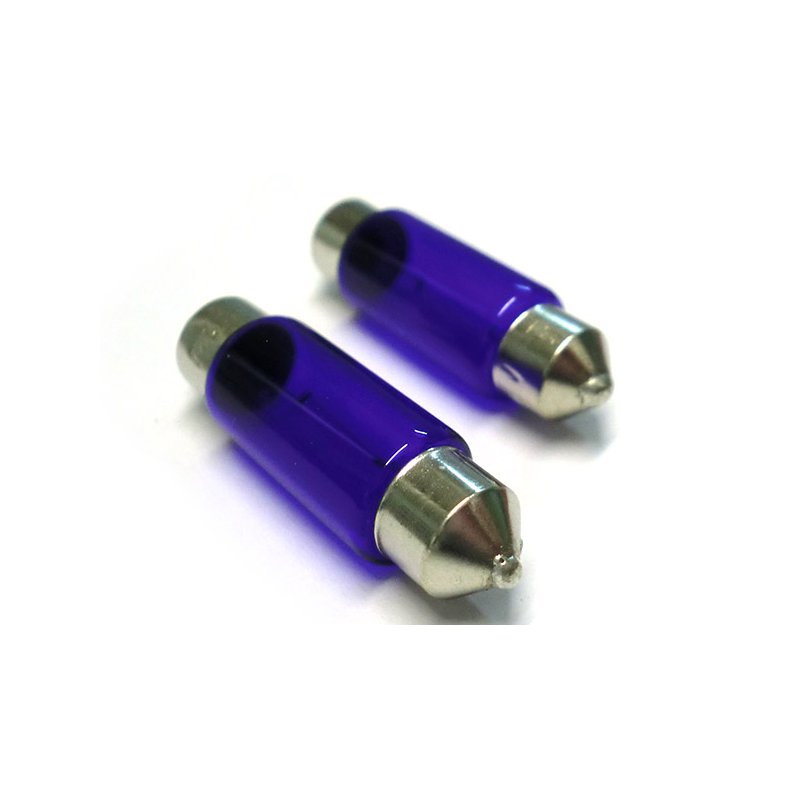 Coppia 2 Lampade Alogena T11 C5W 12V 5W Siluro 36mm SV8.5 Effetto Xenon Bianco Interni Targa