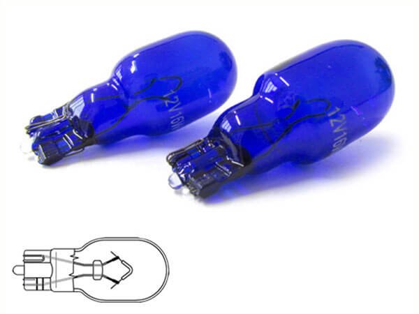 Coppia lampade alogene T15 W16W 12V 16W bianco effetto Xenon per retromarcia