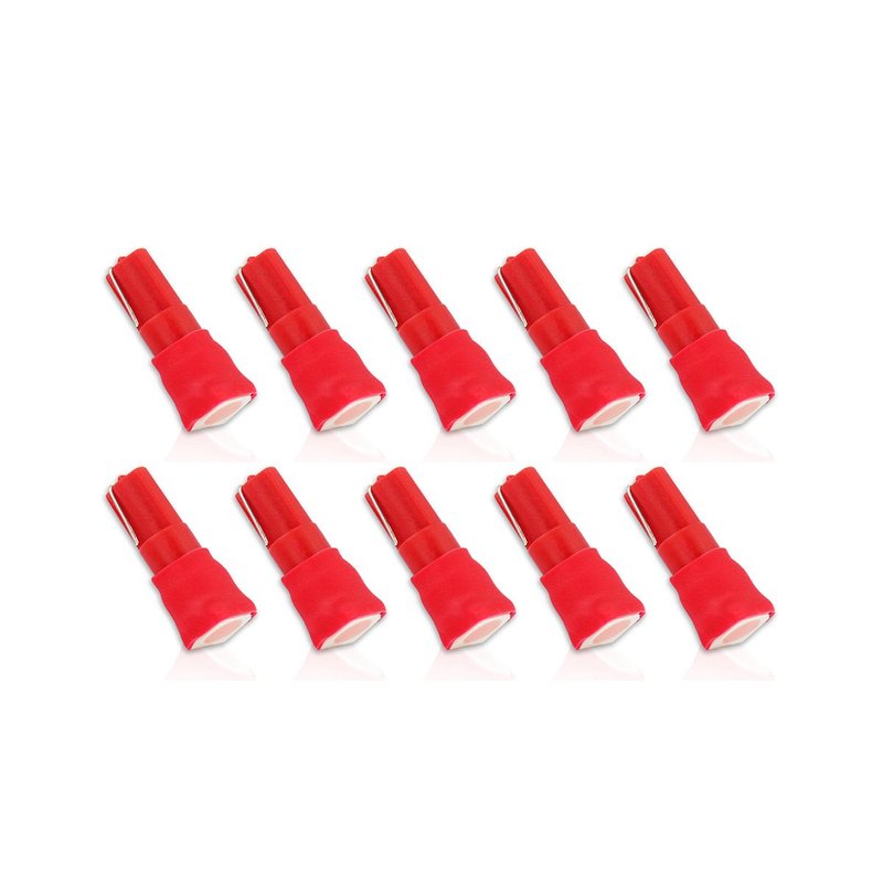 10 Lampadine Led, Lampadina T5 12V W1,2W Colore Rosso Con 1 Smd 5050 Luci Cruscotto Auto e Moto