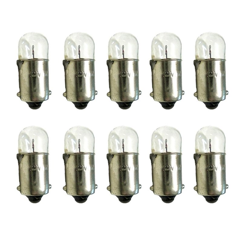 Set 10 lampade alogene T4W BA9S 12V 4W per posizione, cruscotto e interno auto moto