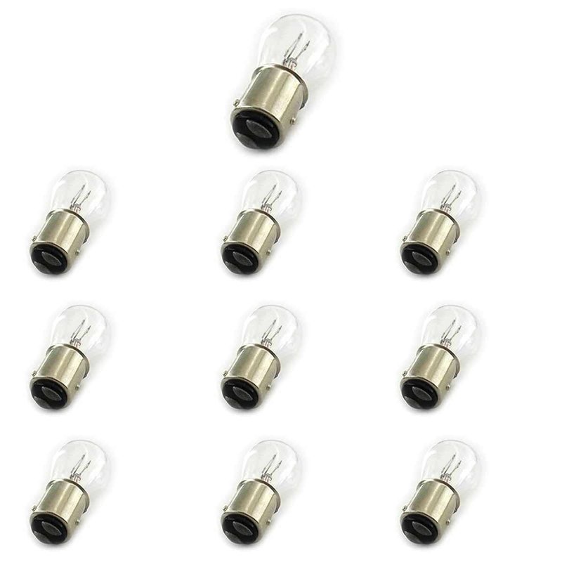 Set 10 lampade alogene S25 P21/4W 24V BAZ15D asimmetriche per veicoli industriali