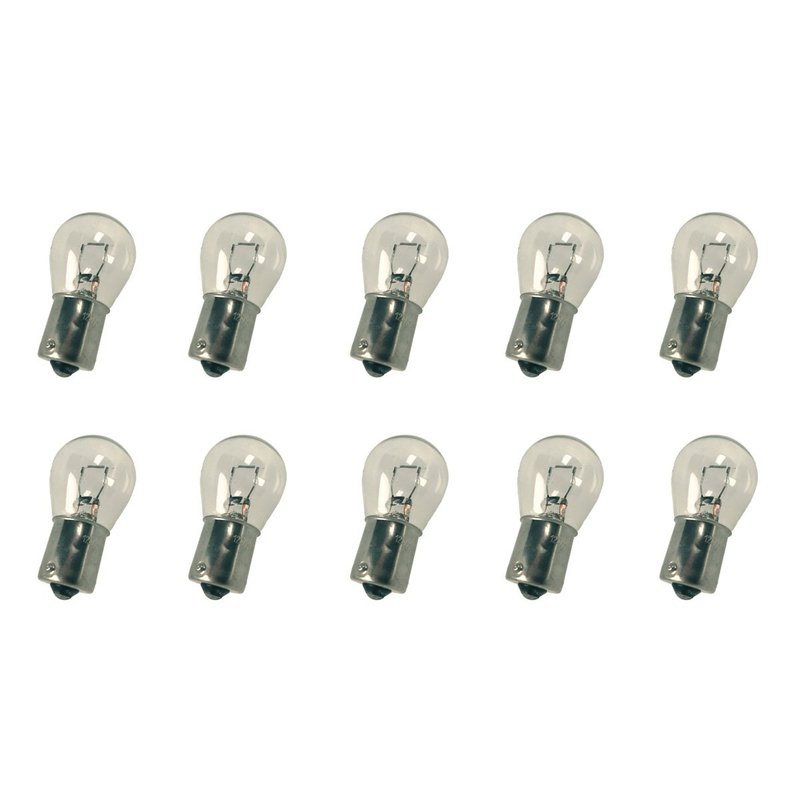 10 Pezzi Lampada Alogena S25 PY21W BAU15S 12V 21W Singolo Filamento Trasparente Piedi Storti