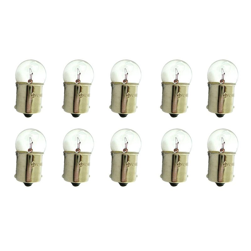 Set 10 lampade alogene G18,5 BA15S 12V 10W R10W per auto e barca