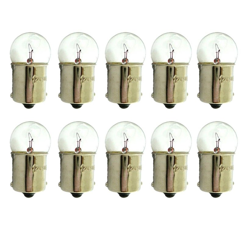 Set 10 lampade alogene G18,5 BA15S 12V 5W R5W per posizione e targa auto moto