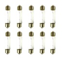 Set 10 lampade alogene siluro T11 C5W 12V 5W 39mm SV8.5 per auto e targa