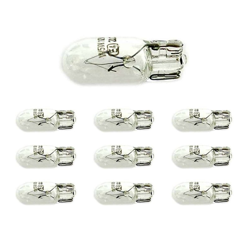 Set 10 lampade alogene T10 W5W 24V 5W tutto vetro W2,1x9,5d per camion
