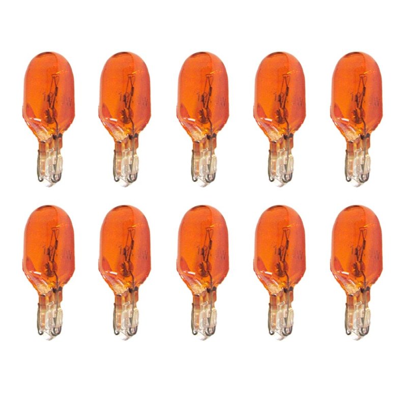Set 10 lampade alogene T10 WY5W 12V 5W amber arancione vetro W2,1x9,5d