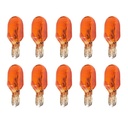 Set 10 lampade alogene T10 WY5W 12V 5W amber arancione vetro W2,1x9,5d