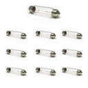 Set 10 lampade alogene siluro T11 C10W 41mm 24V 10W per interni e targa