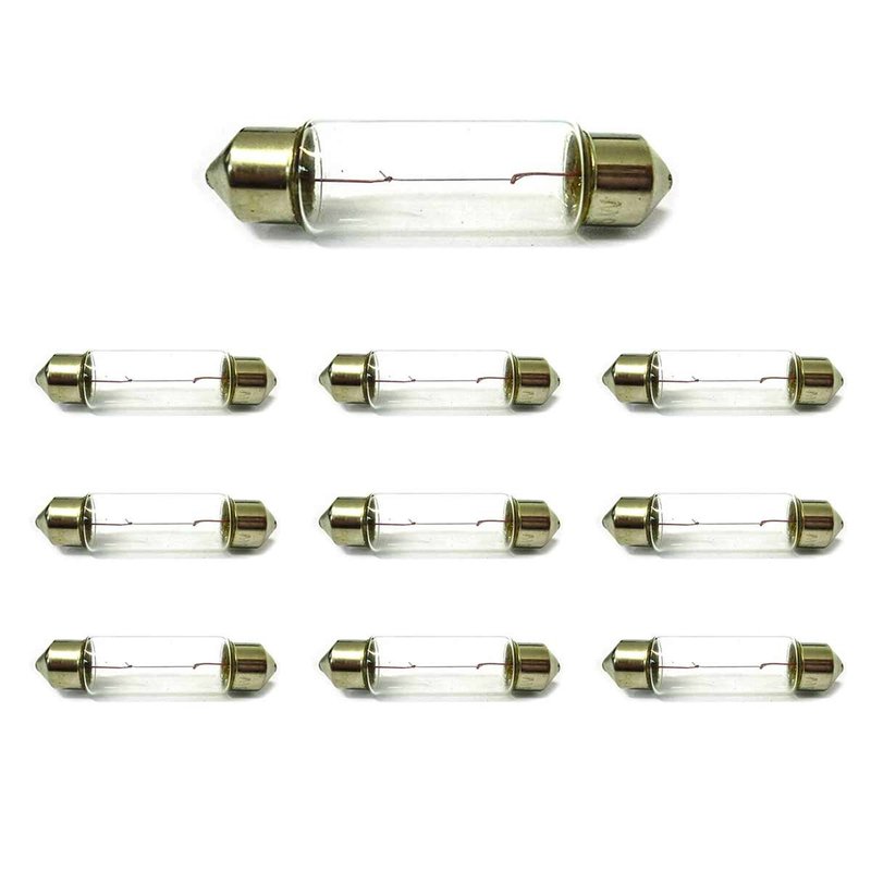 Set 10 lampade alogene siluro T11 C5W 36mm 24V 5W SV8,5 per interni e targa