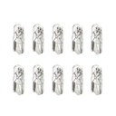 Set 10 lampade alogene T5 W2W 12V 2W W2x4,6d per cruscotto e luci interne auto