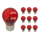 Set 10 lampade alogene PR21W BAW15S 12V 21W rosse compatibili Philips 12088