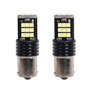 2x Lampada LED BA15s S25 P21W 24 SMD 3030 12V 24V 3.5W Bianco Freddo H50mm