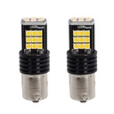 2x Lampada LED BA15s S25 P21W 24 SMD 3030 12V 24V Gialla Ambra H50mm Canbus