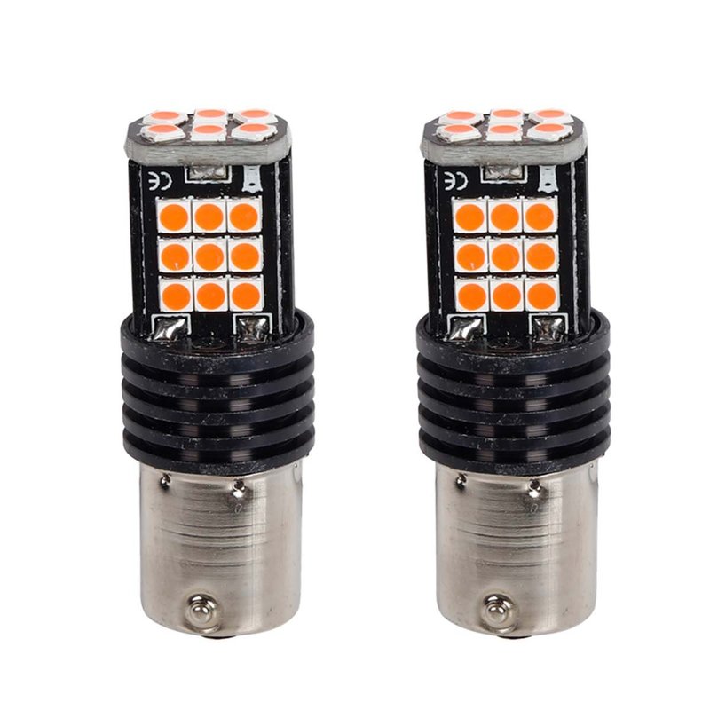 [PT200506X2] 2x Lampada LED BA15s S25 P21W 24 SMD 3030 12V 24V Rossa 300lm H50mm Piedi Dritti
