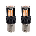 2x Lampada LED BA15s S25 P21W 24 SMD 3030 12V 24V Rossa 300lm H50mm Piedi Dritti