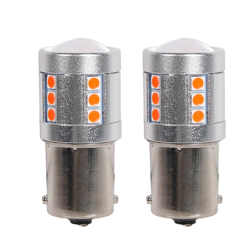 2 Pezzi Lampade LED BAU15S S25 PY21W 21 SMD 3030 12V 24V 300lm 3.5W Rosso Piedi Storti H41mm