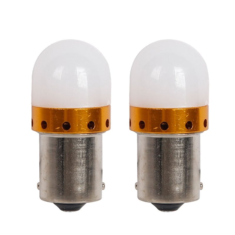 2 PZ Lampada LED BAU15S S25 PY21W 12V 24V 300lm Bianca Fredda Piedi Storti